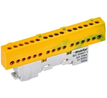 Шина PE "земля" изол. на универс. держ. 6х9-16-ЖЗ TEKFOR IEK TF-NN10-16-KL-K52